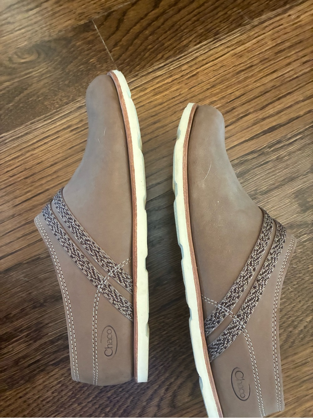 Chaco Caribou Leather Slip-On Clog Mules - Picture 3 of 4